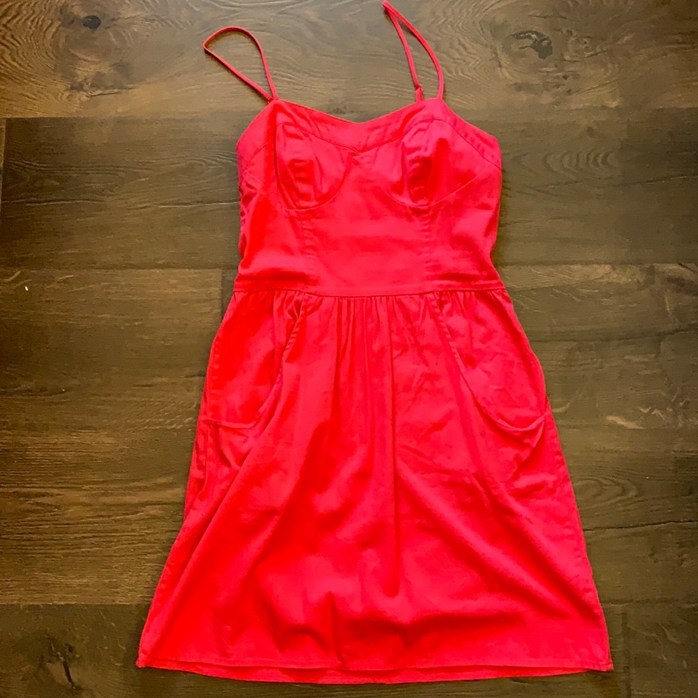 Hot pink strappy dress